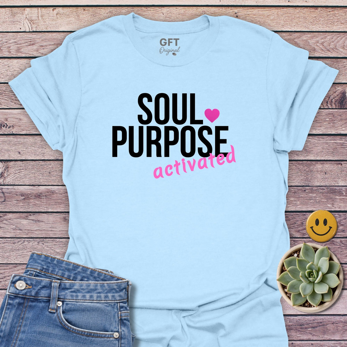 Soul Purpose Activated Classic Tee in Light Blue