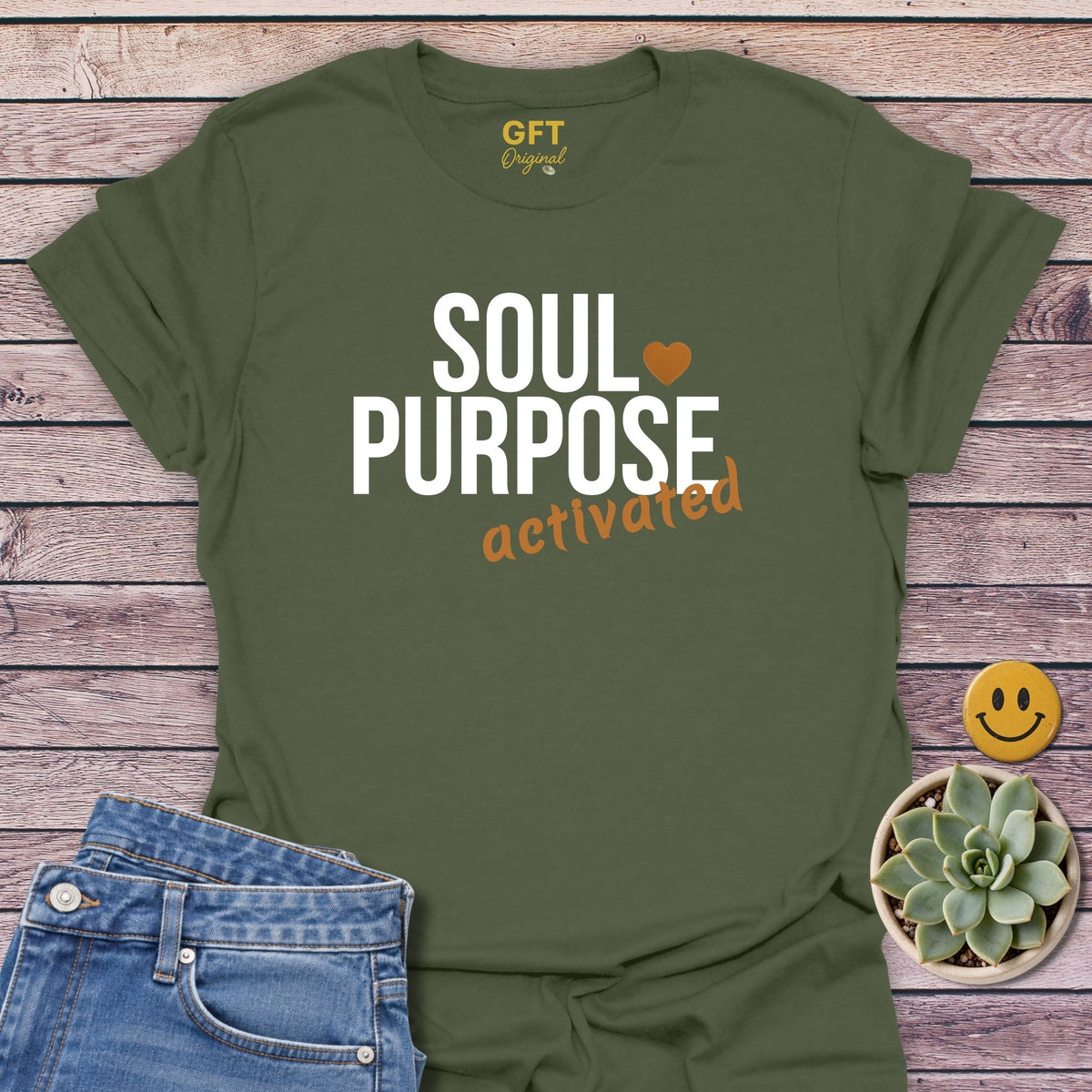 Soul Purpose Activated Classic Tee in Military Green