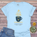 Coffee & Cosmic Light Codes Classic Tee in Light Blue