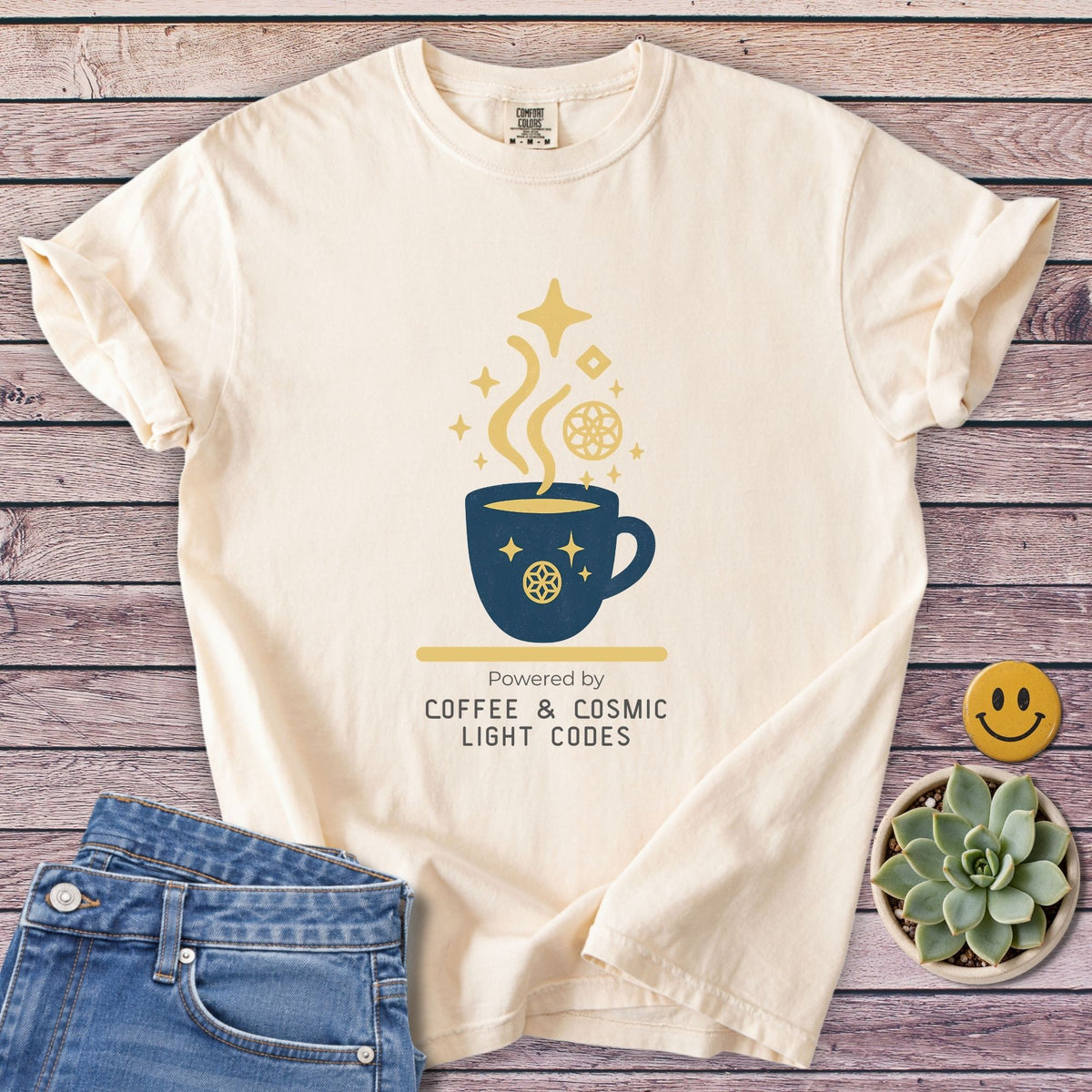 Coffee & Light Codes T-Shirt in Ivory
