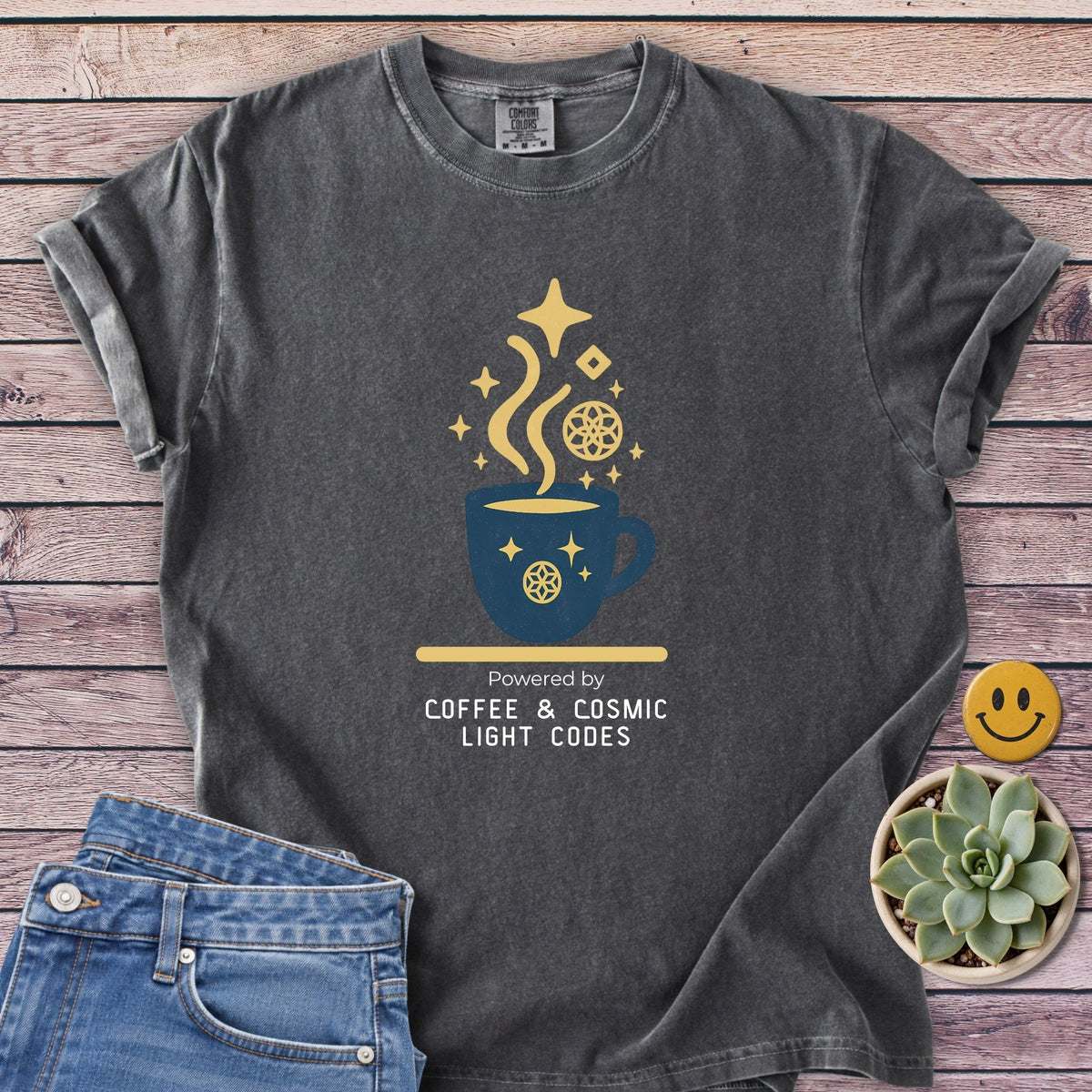 Coffee & Light Codes T-Shirt in Pepper