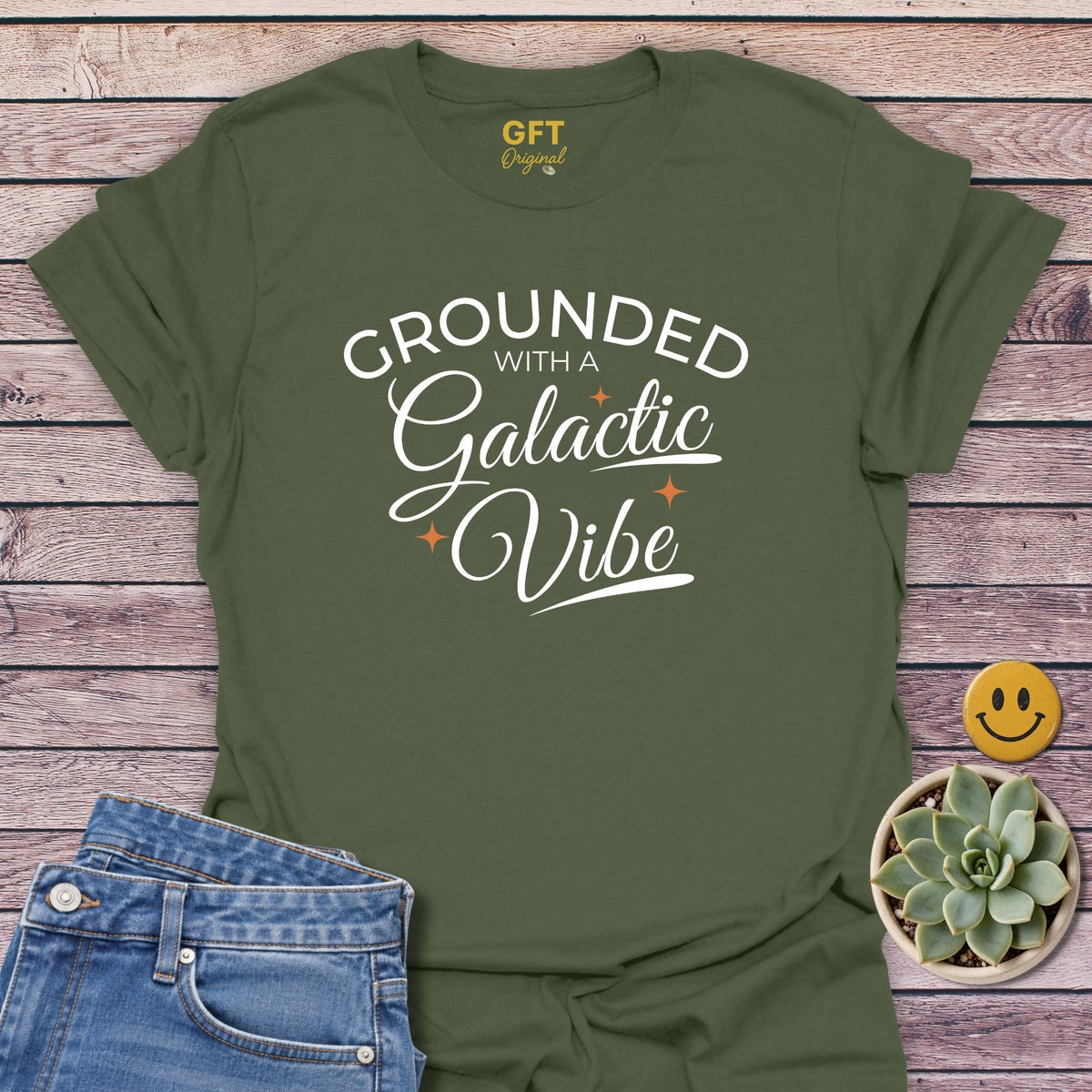 Grounded With A Galactic Vibe - T-Shirt