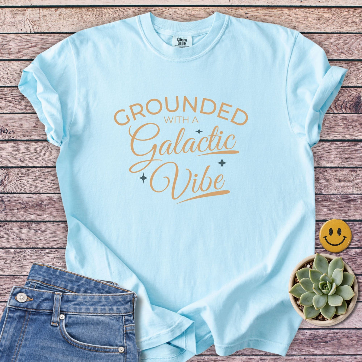 Grounded Vibe T-Shirt in Chambray