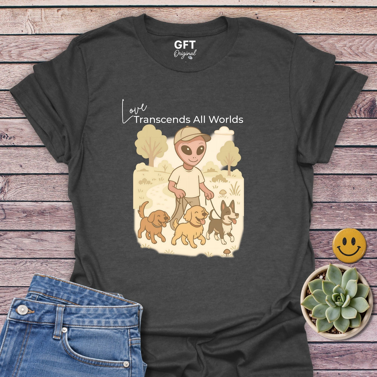 Love Transcends Classic Tee in Dark Heather