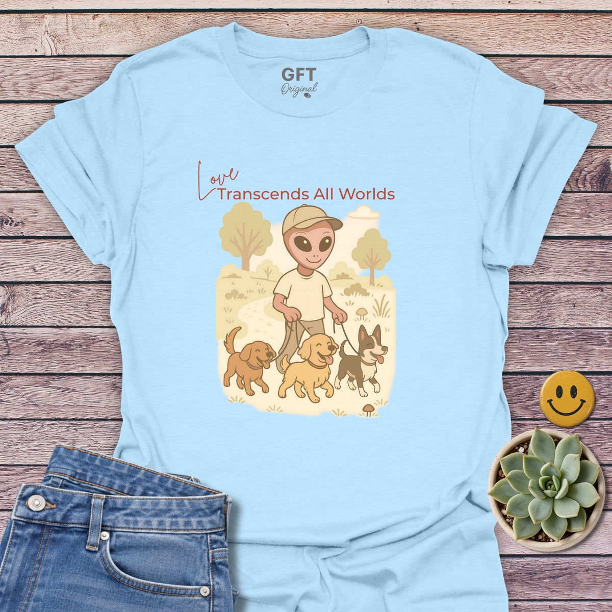 Love Transcends Classic Tee in Light Blue