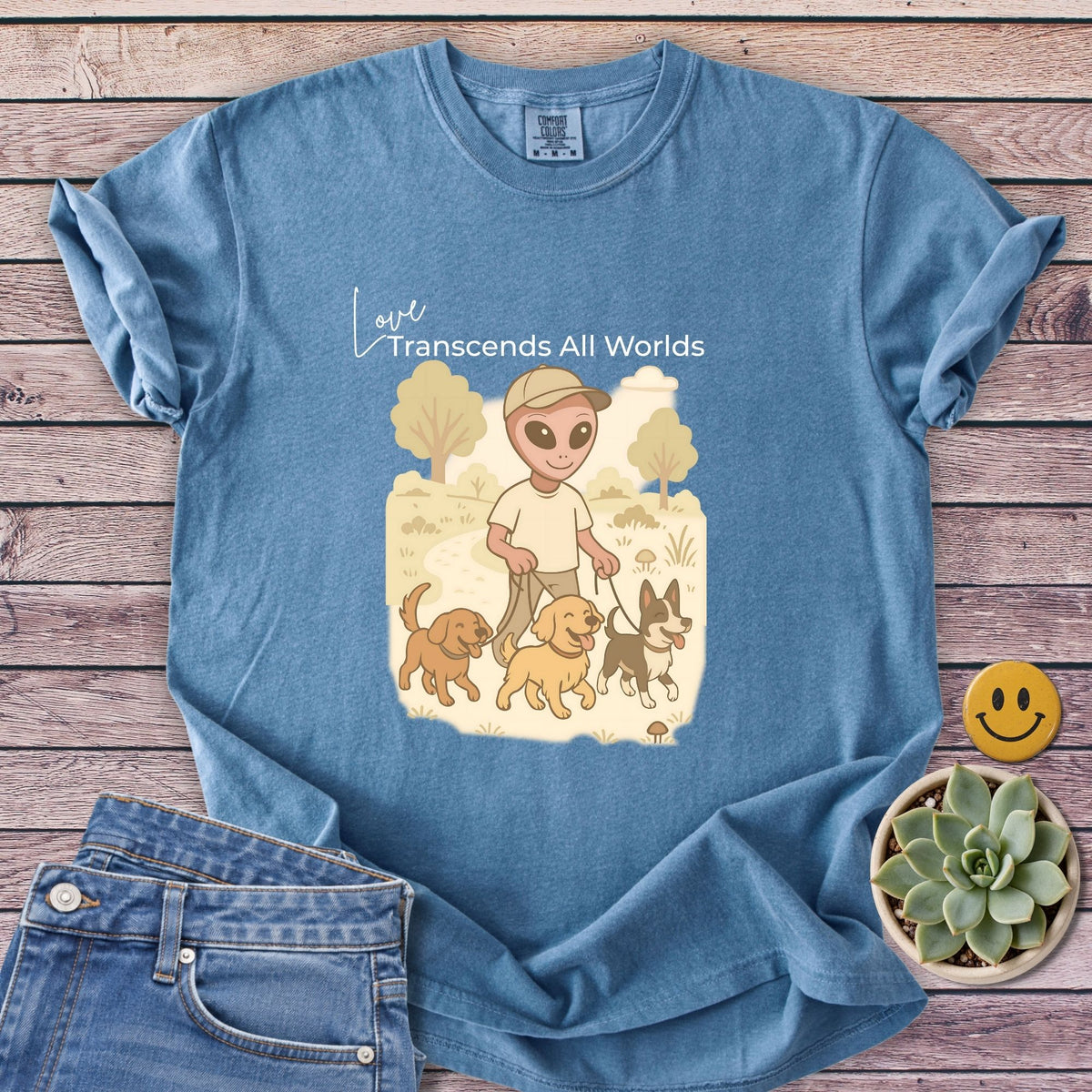 Love Transcends T-Shirt in Blue Jean