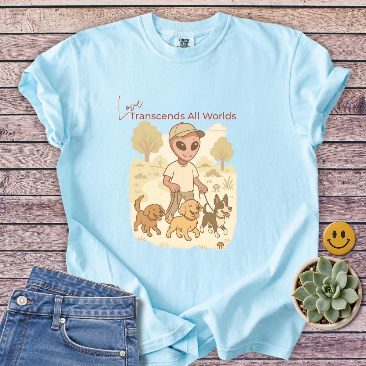 Love Transcends T-Shirt in Chambray