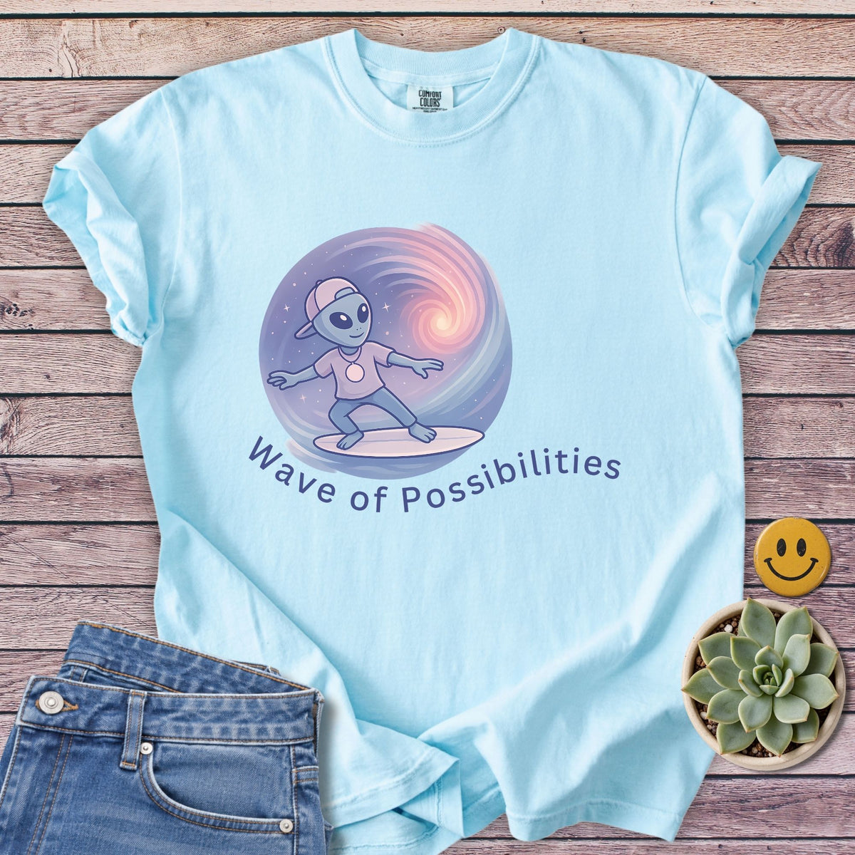 Possibilities Wave T-Shirt in Chambray