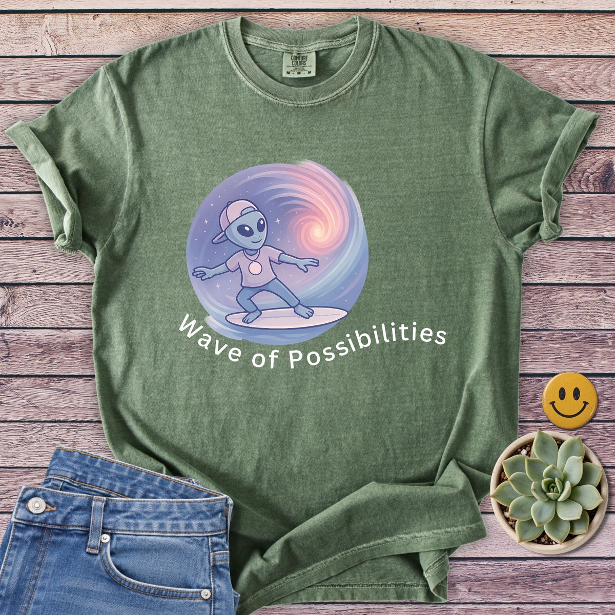 Possibilities Wave T-Shirt in Moss