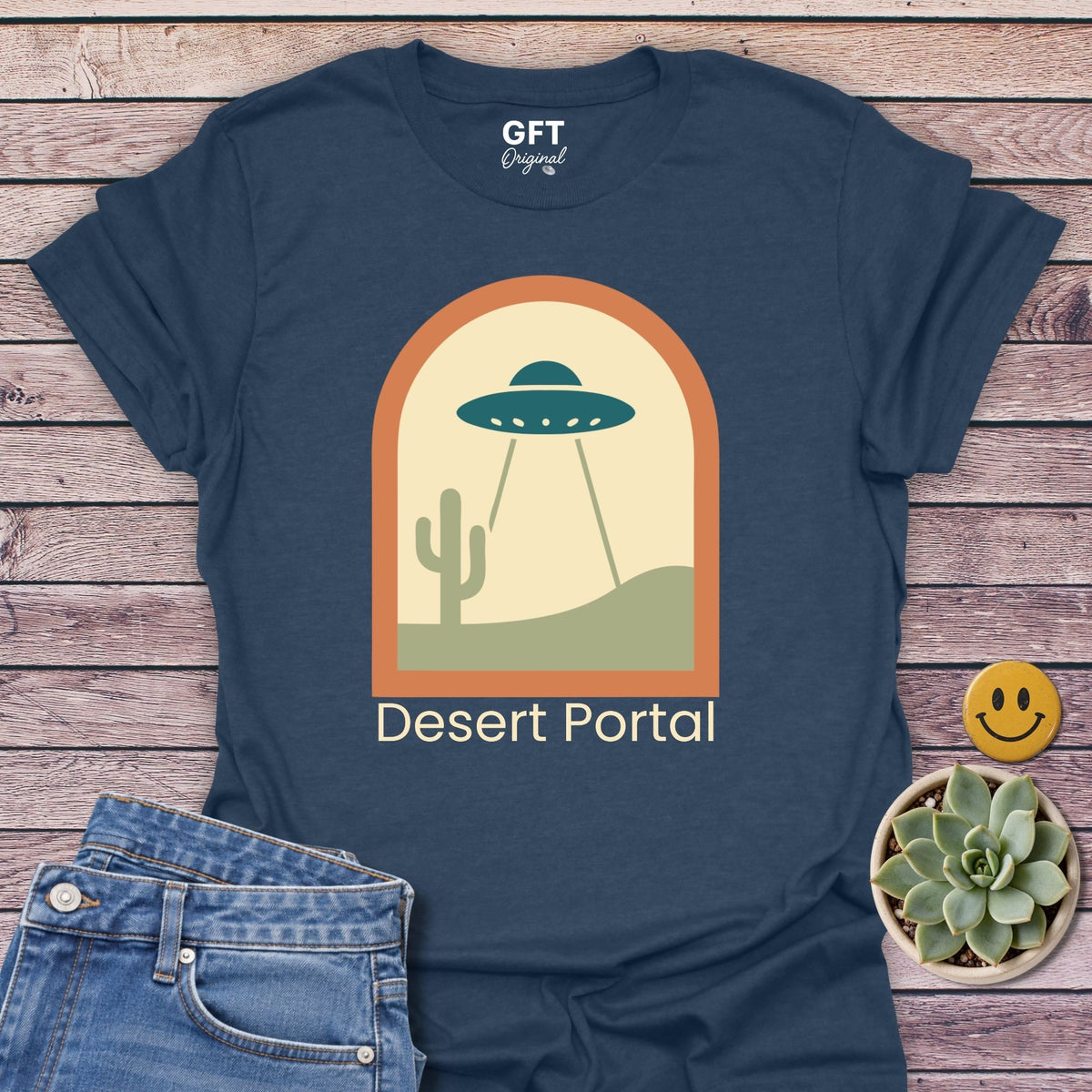 Desert Portal Classic Tee in Heather Navy