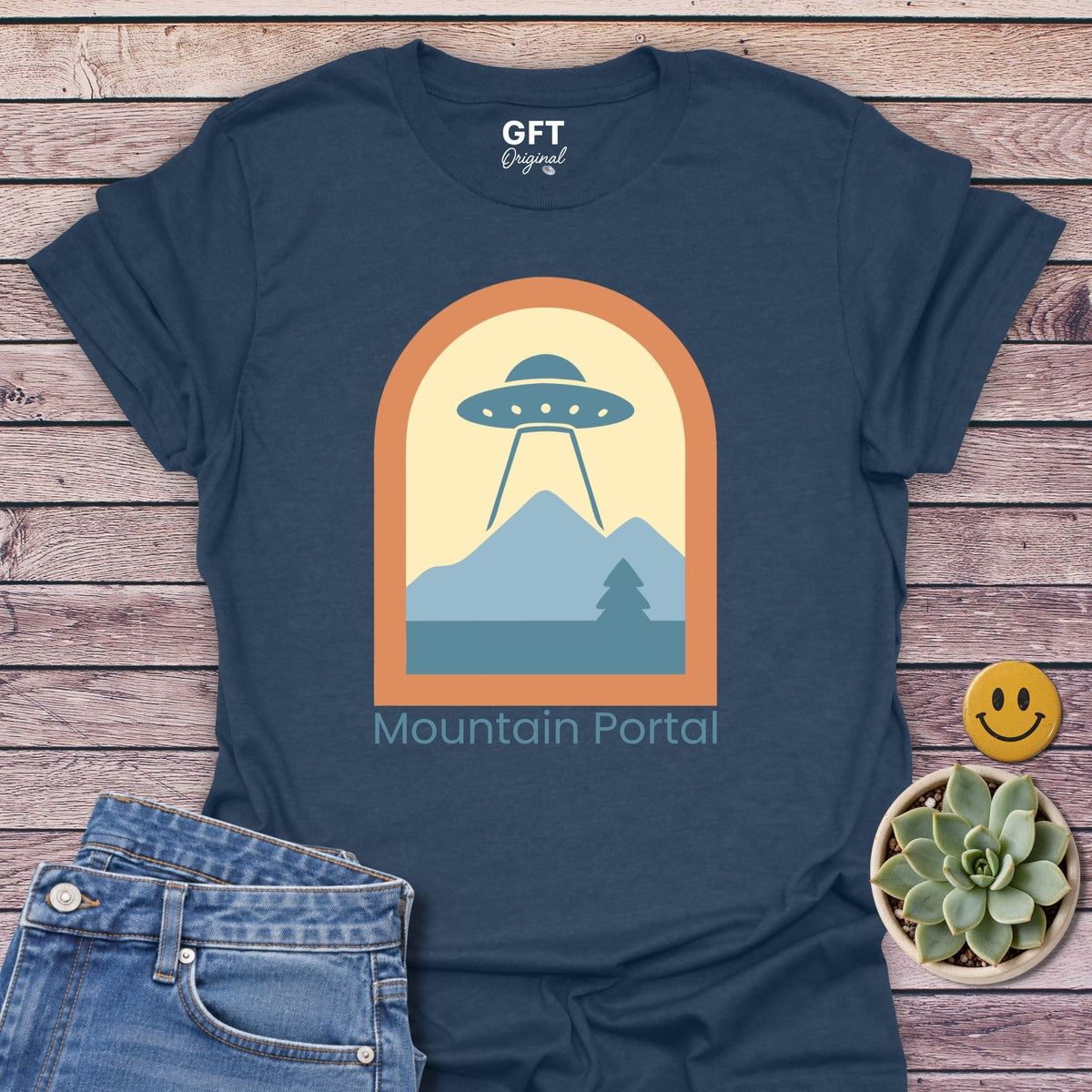 Mountain Portal Classic Tee in Heather Navy