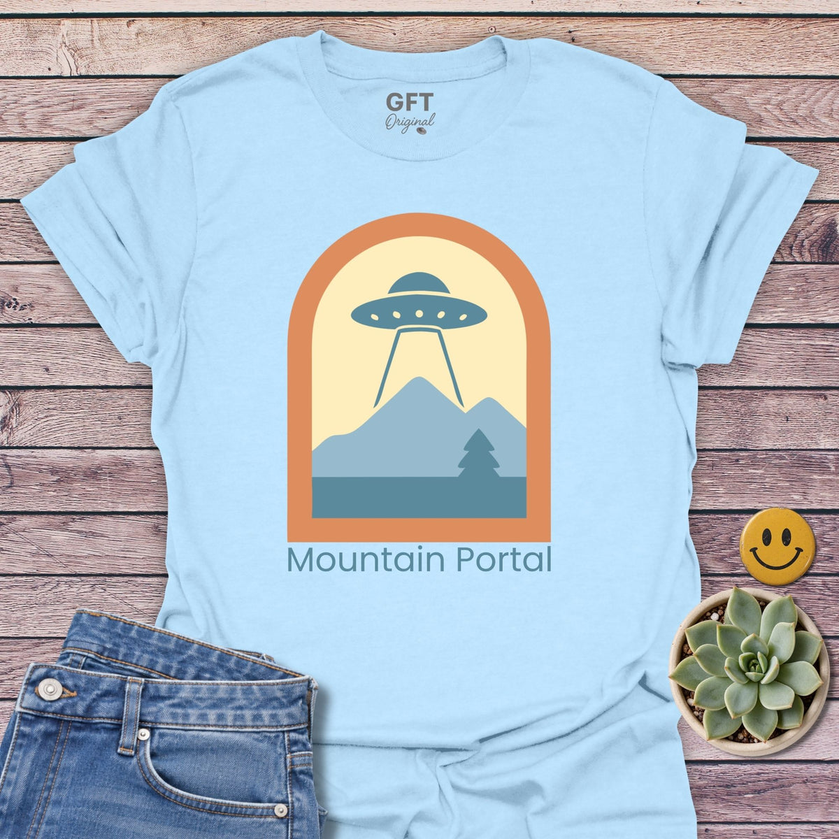 Mountain Portal Classic Tee in Light Blue