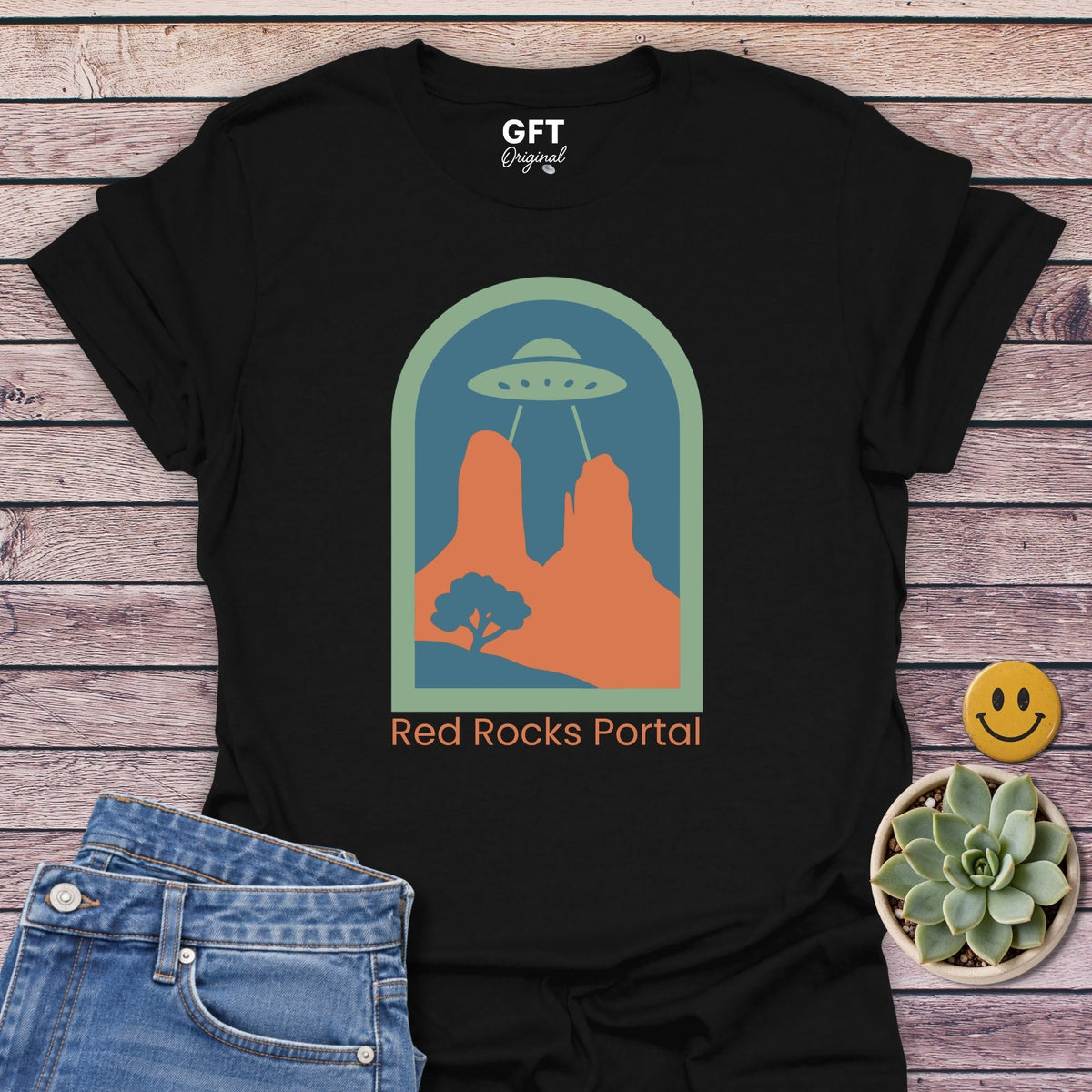 Red Rocks Portal Classic Tee in Black