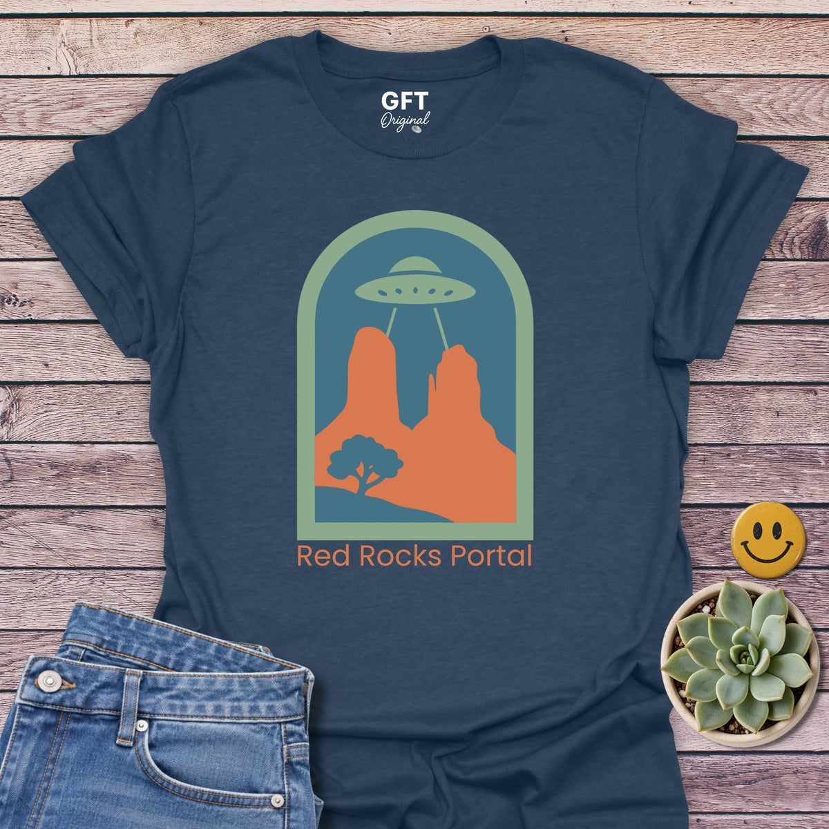 Red Rocks Portal Classic Tee in Heather Navy