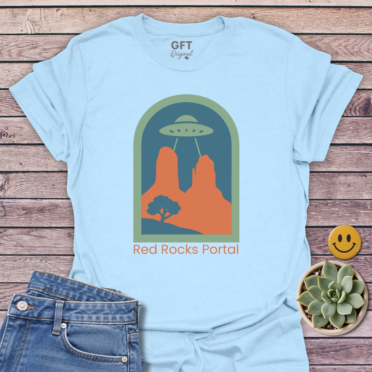 Red Rocks Portal Classic Tee in Light Blue