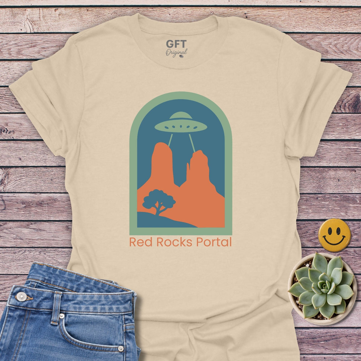 Red Rocks Portal Classic Tee in Sand