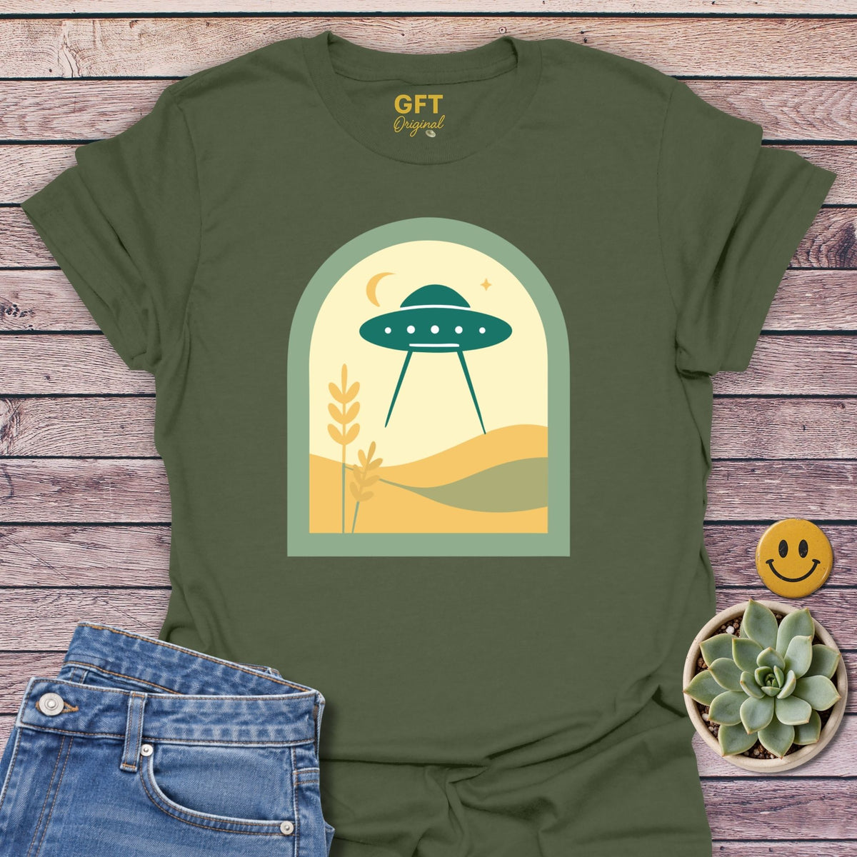 Rolling Hills Portal T-Shirt in Military Green