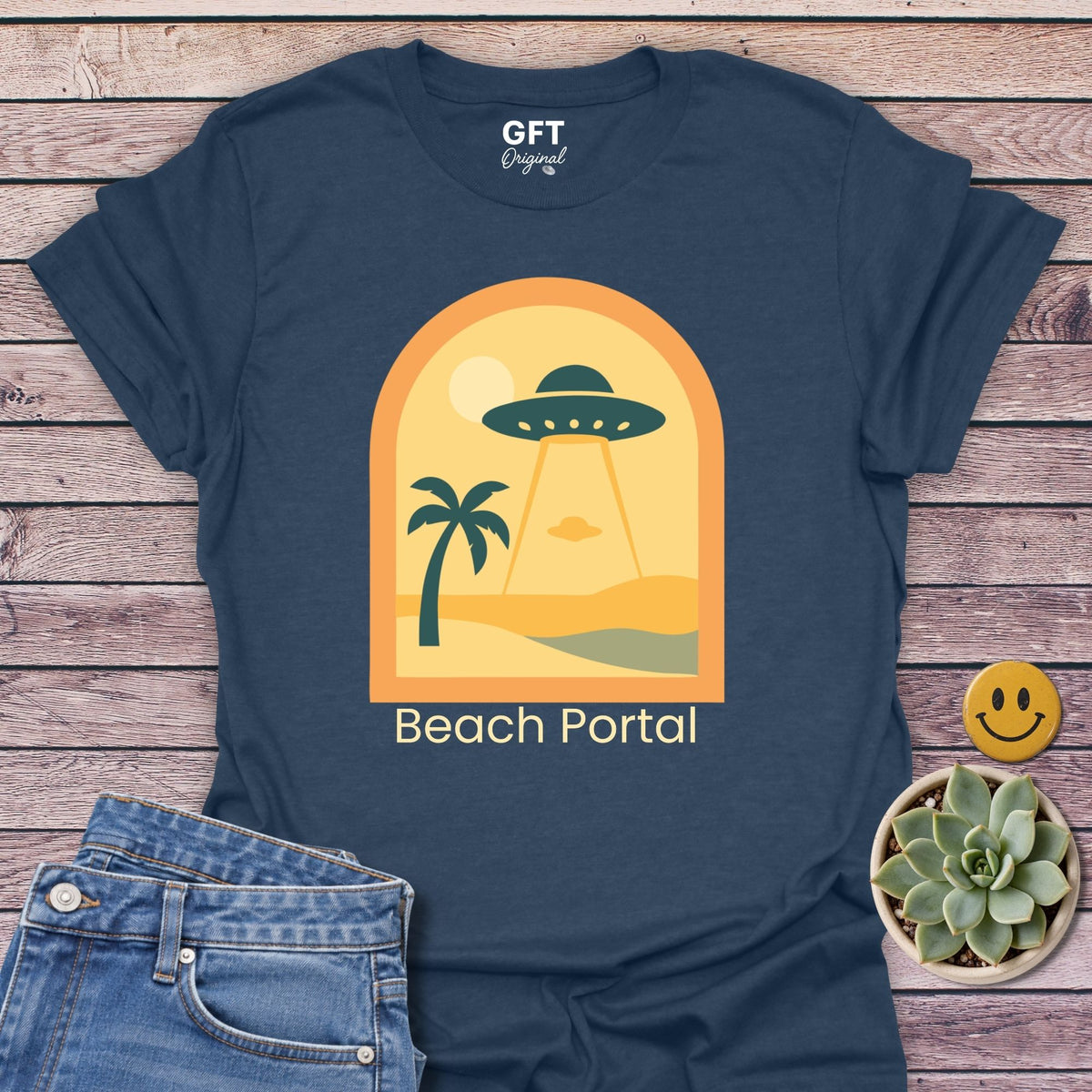 Beach Portal Classic Tee in Heather Navy