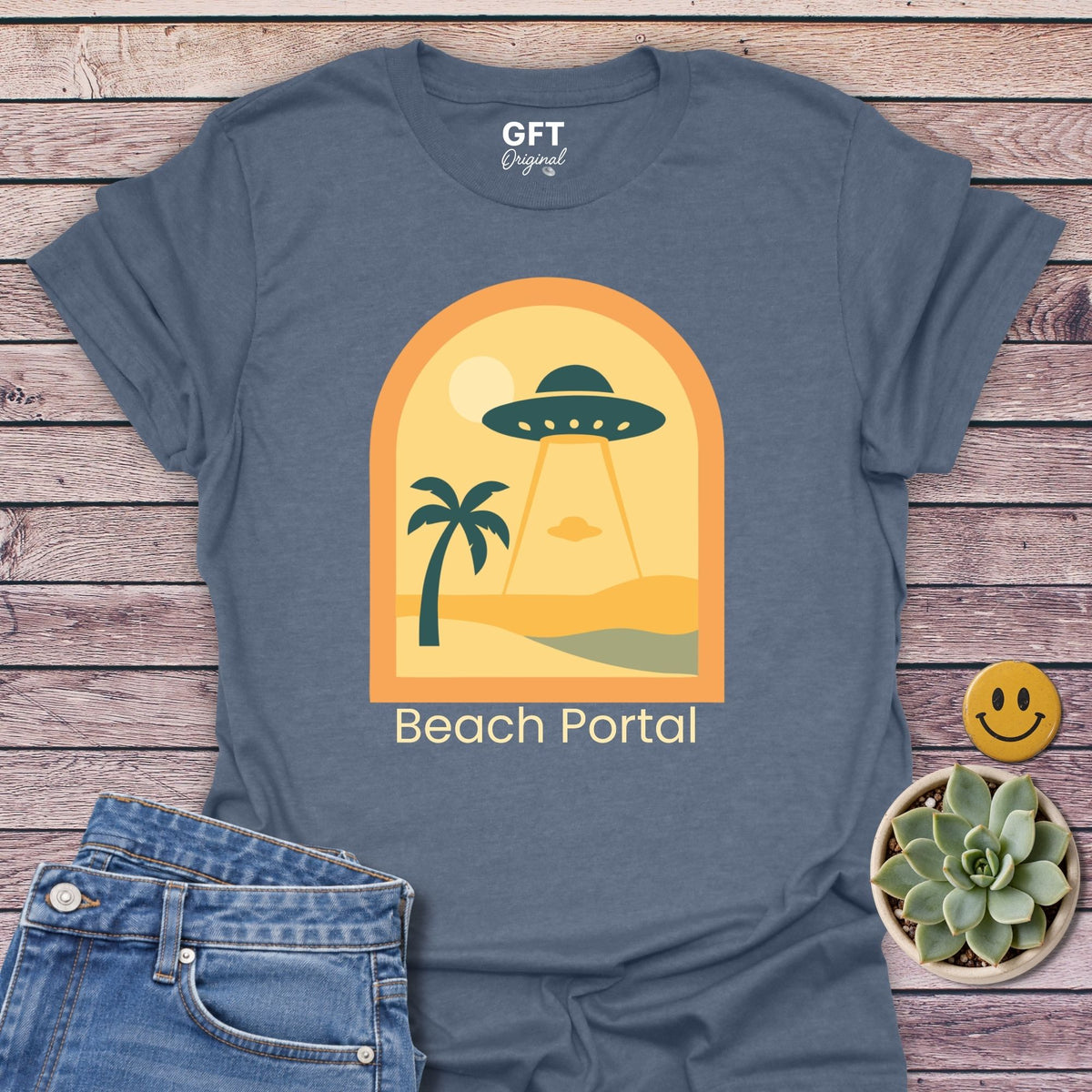 Beach Portal Classic Tee in Heather Indigo