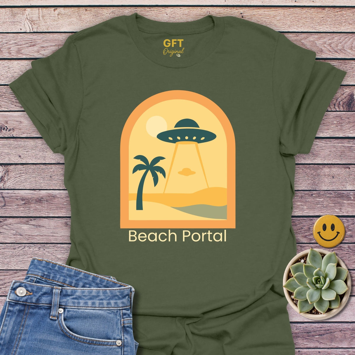 Beach Portal Classic Tee in Military Green
