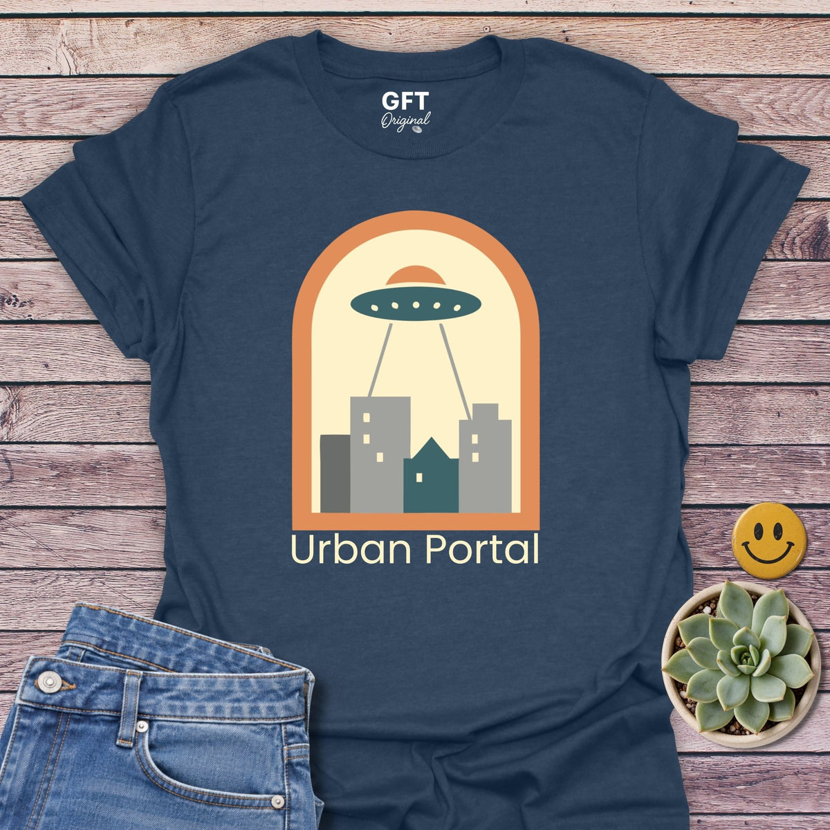 Urban Portal Classic Tee in Heather Navy