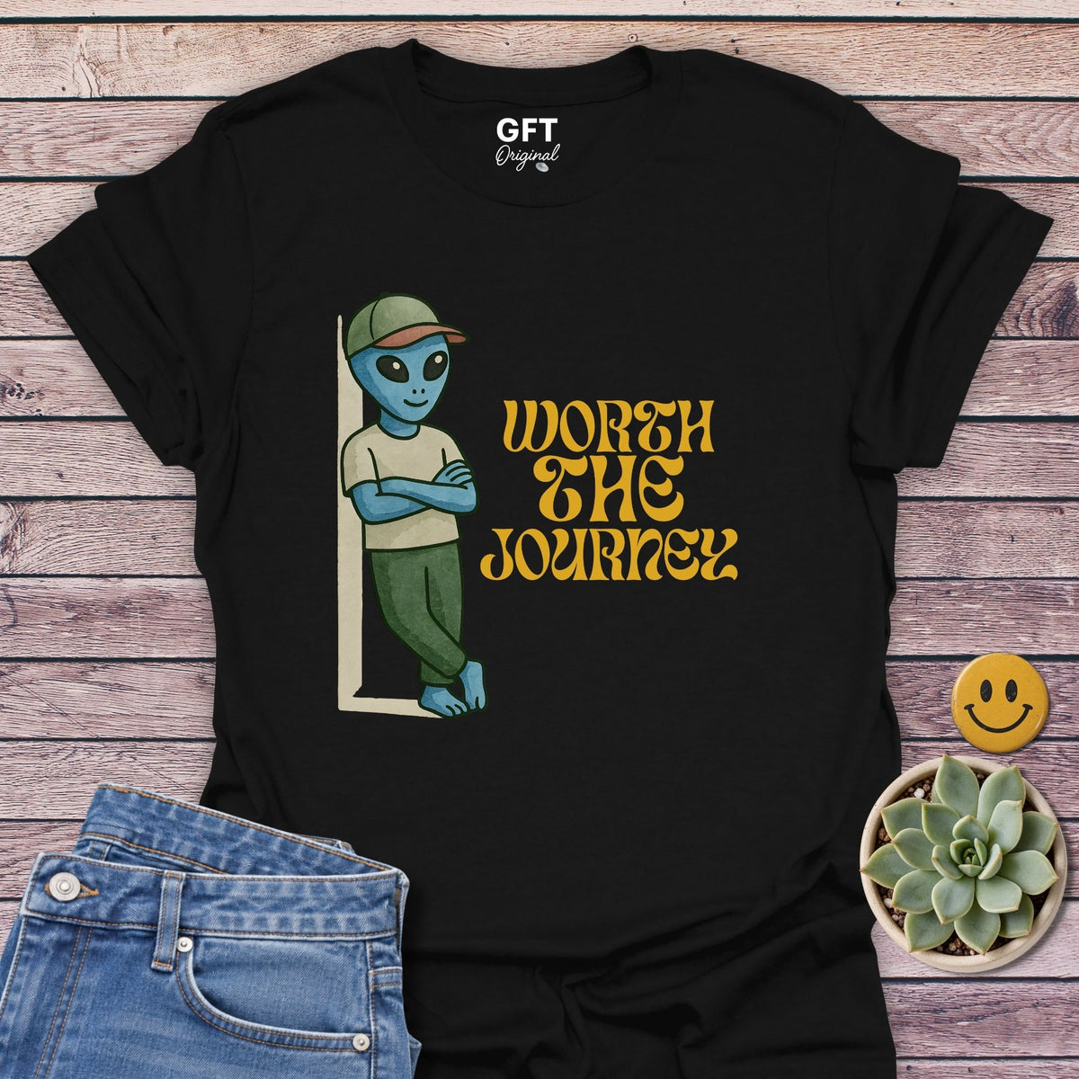 Worth The Journey Classic Tee in Black