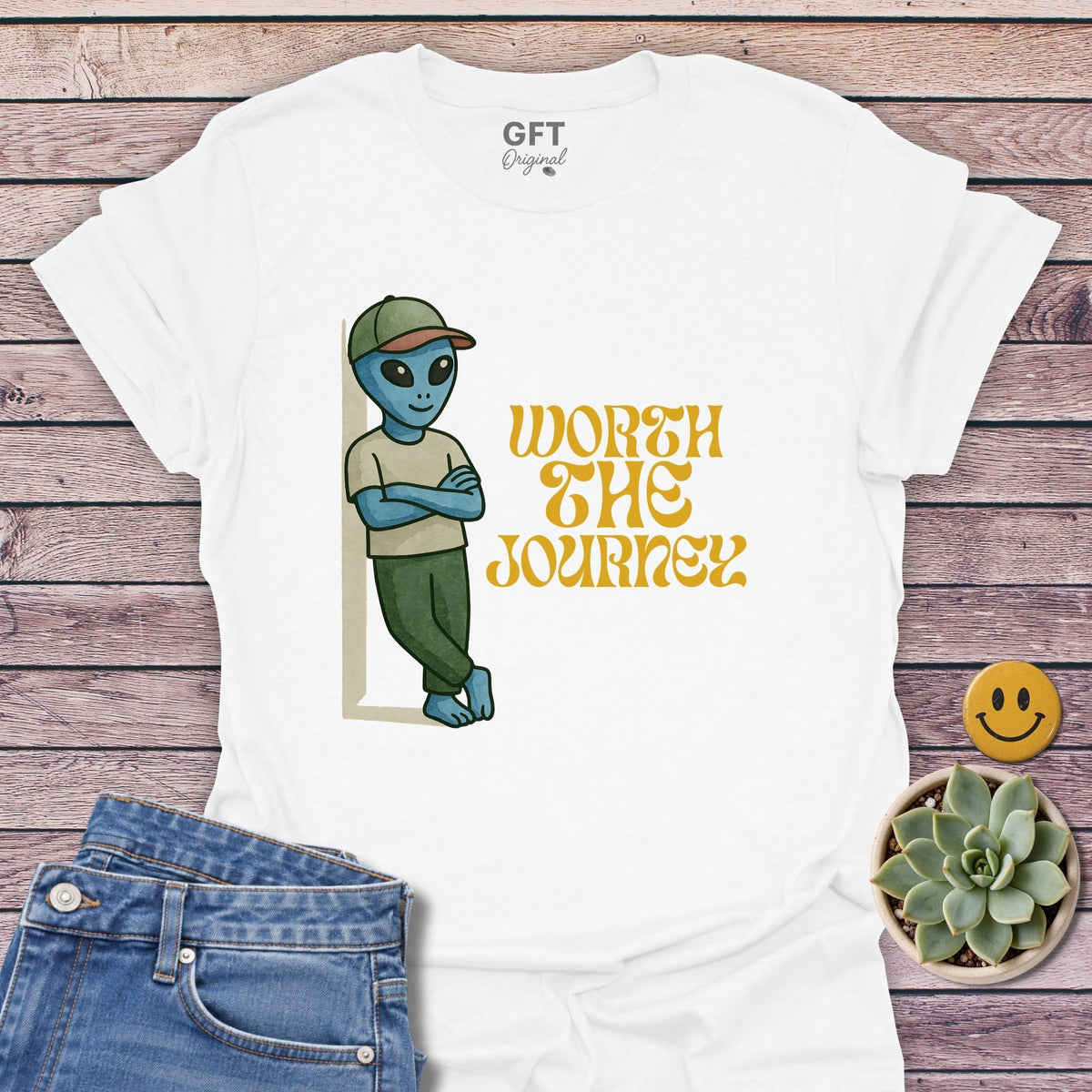 Worth The Journey Classic Tee in White