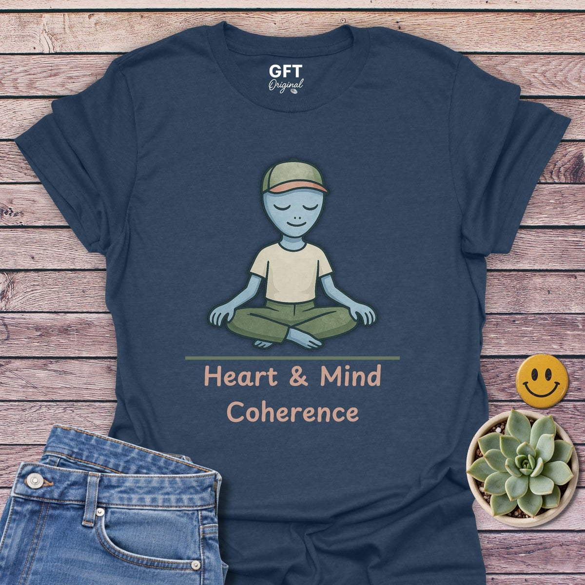 Heart Coherence Classic Tee in Heather Navy