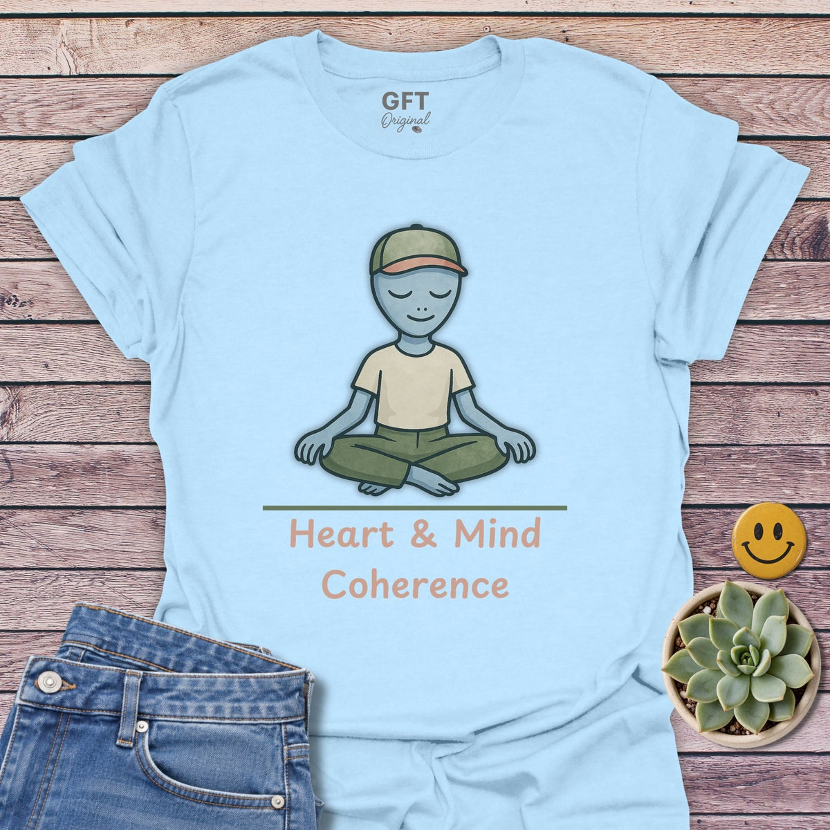 Heart Coherence Classic Tee in Light Blue