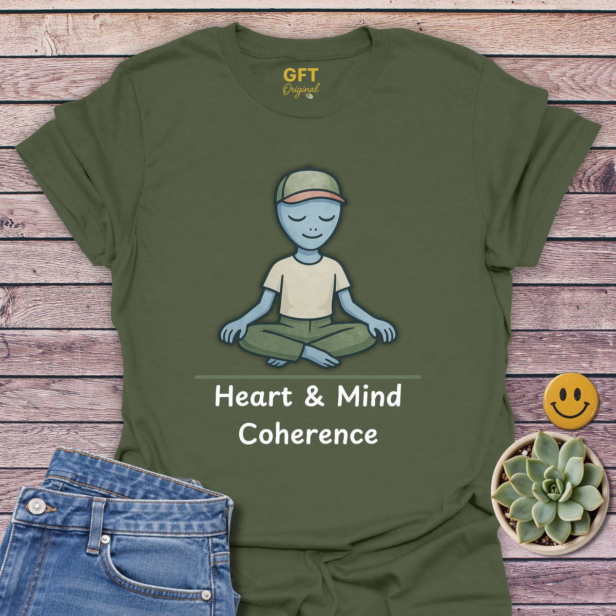 Heart Coherence Classic Tee in Military Green
