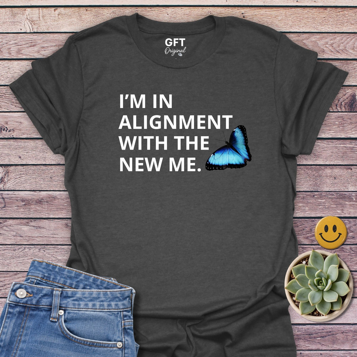 Alignment New Me Classic Tee in Dark Heather