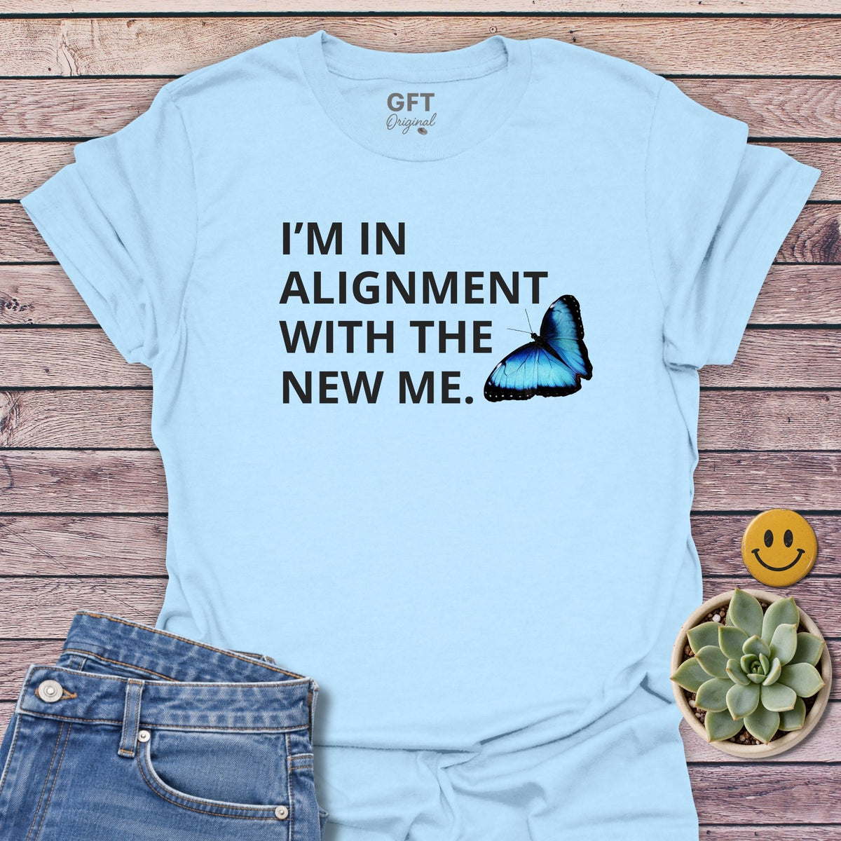 Alignment New Me Classic Tee in Light Blue