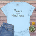 Peace through Kindness T-Shirt in Light Blue