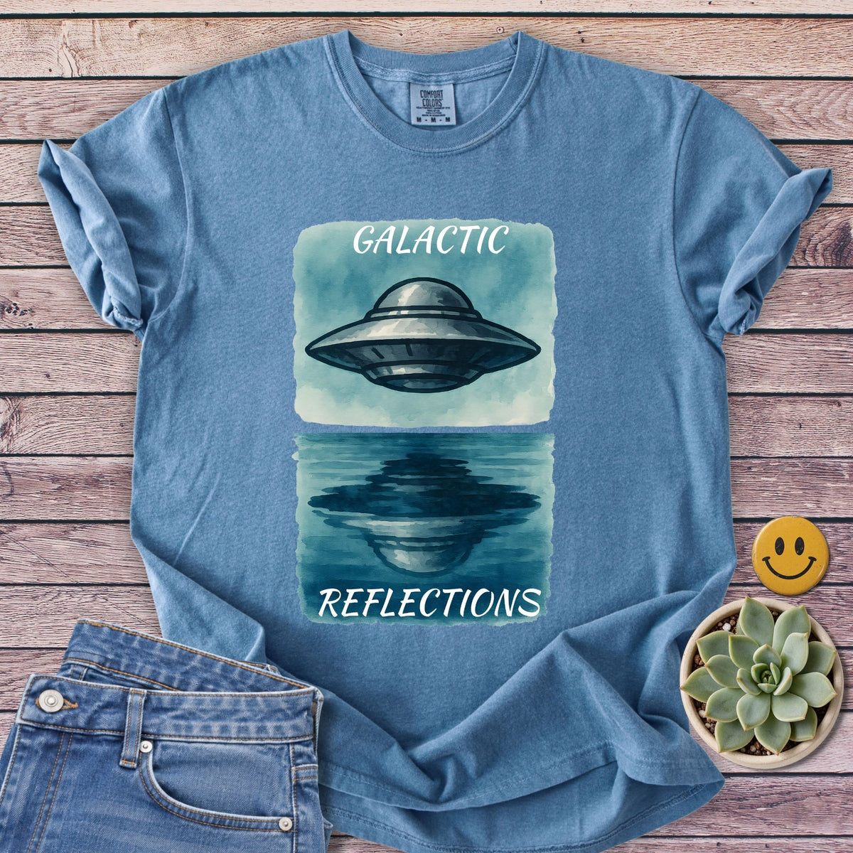 Galactic Reflections T-Shirt in Blue Jean