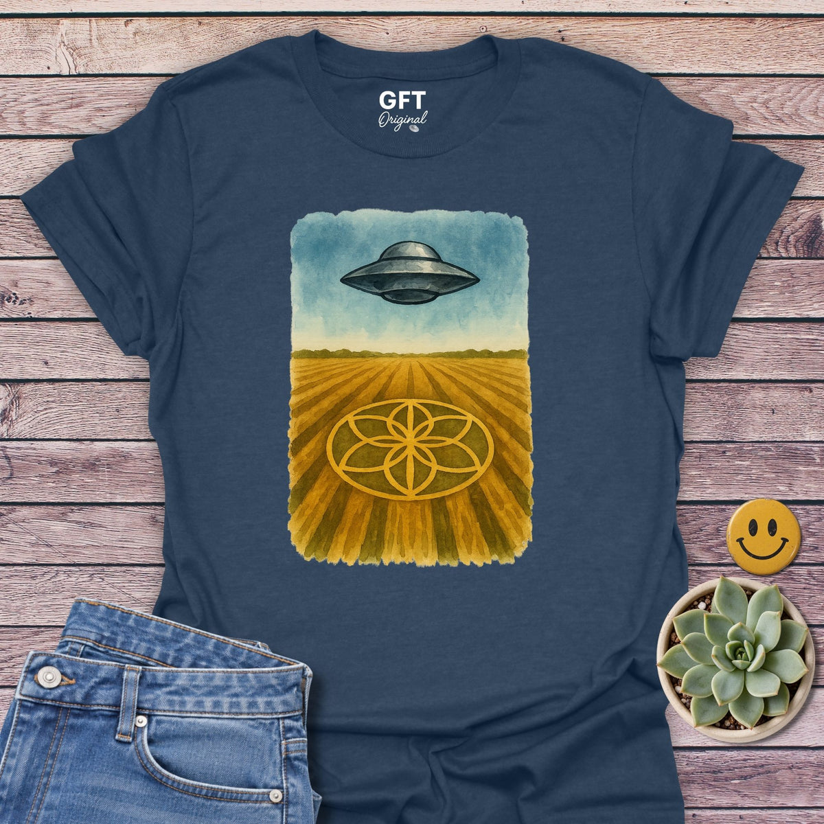 Galactic Seeds Classic Tee in Heather Navy