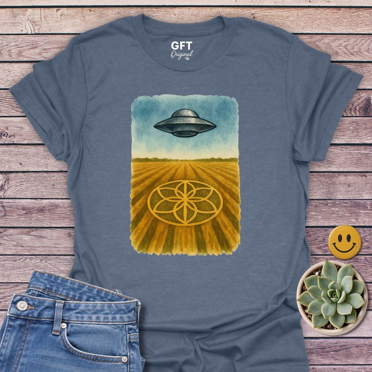 Galactic Seeds Classic Tee in Heather Indigo