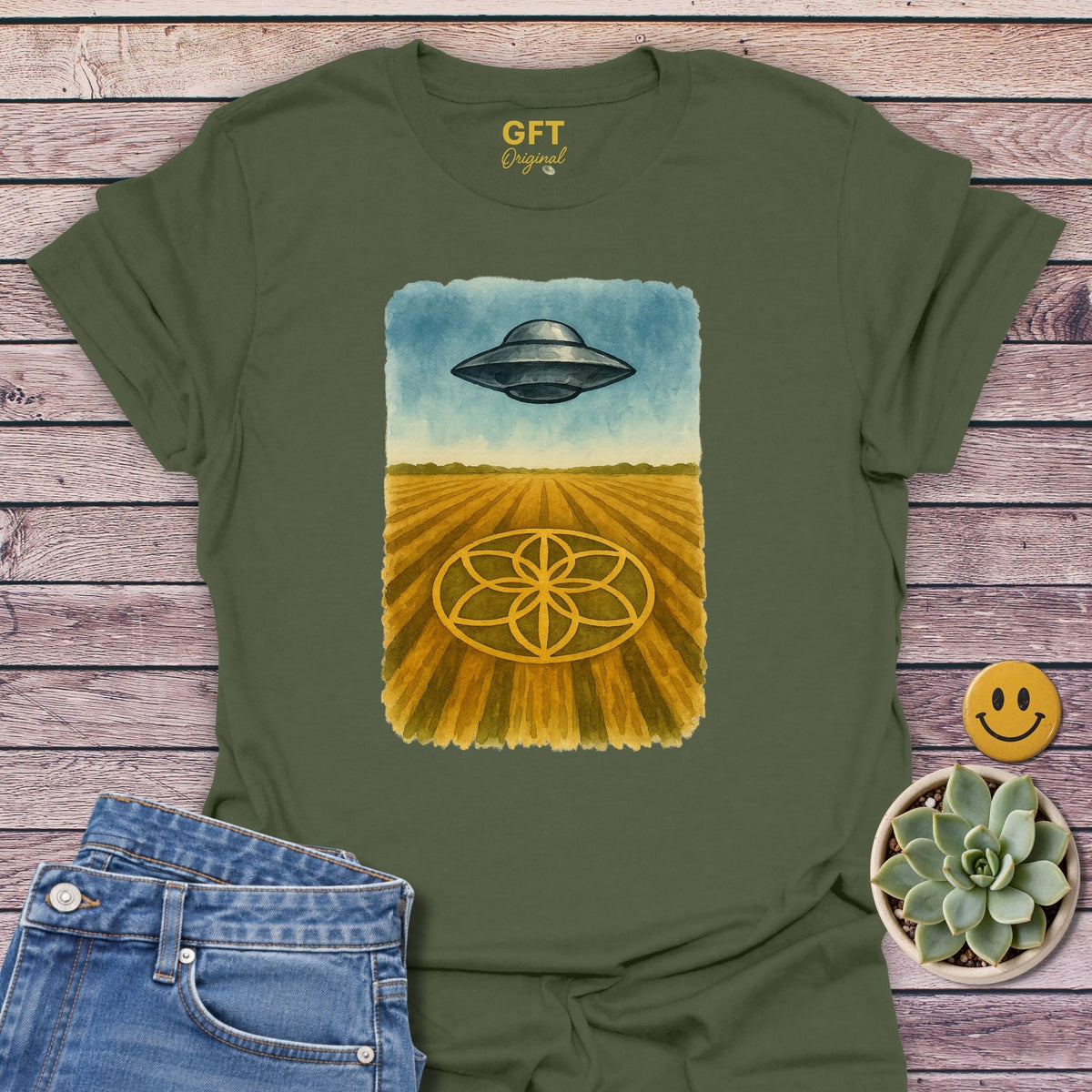 Galactic Seeds Classic Tee in Military Green
