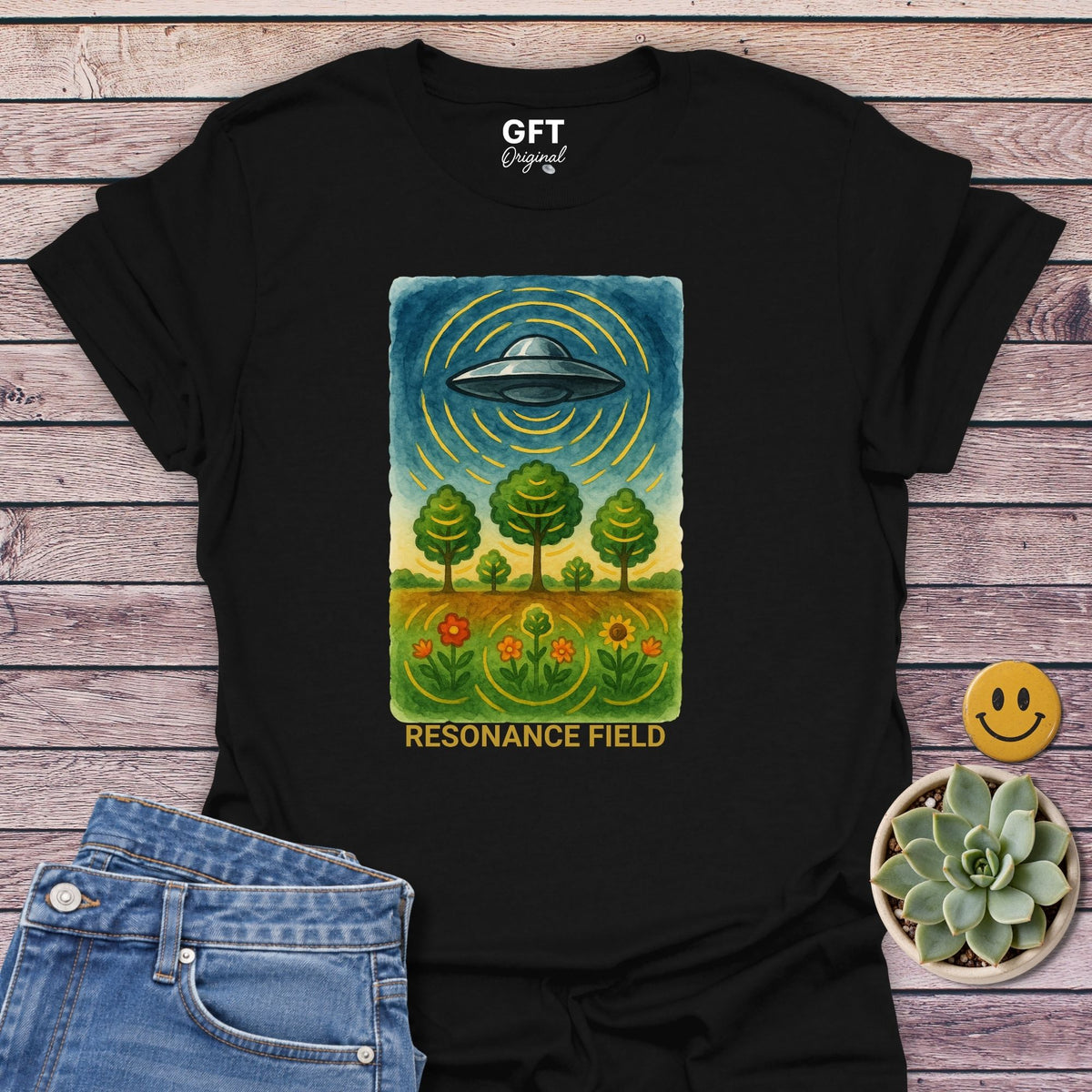 Resonance Field T-Shirt in Black