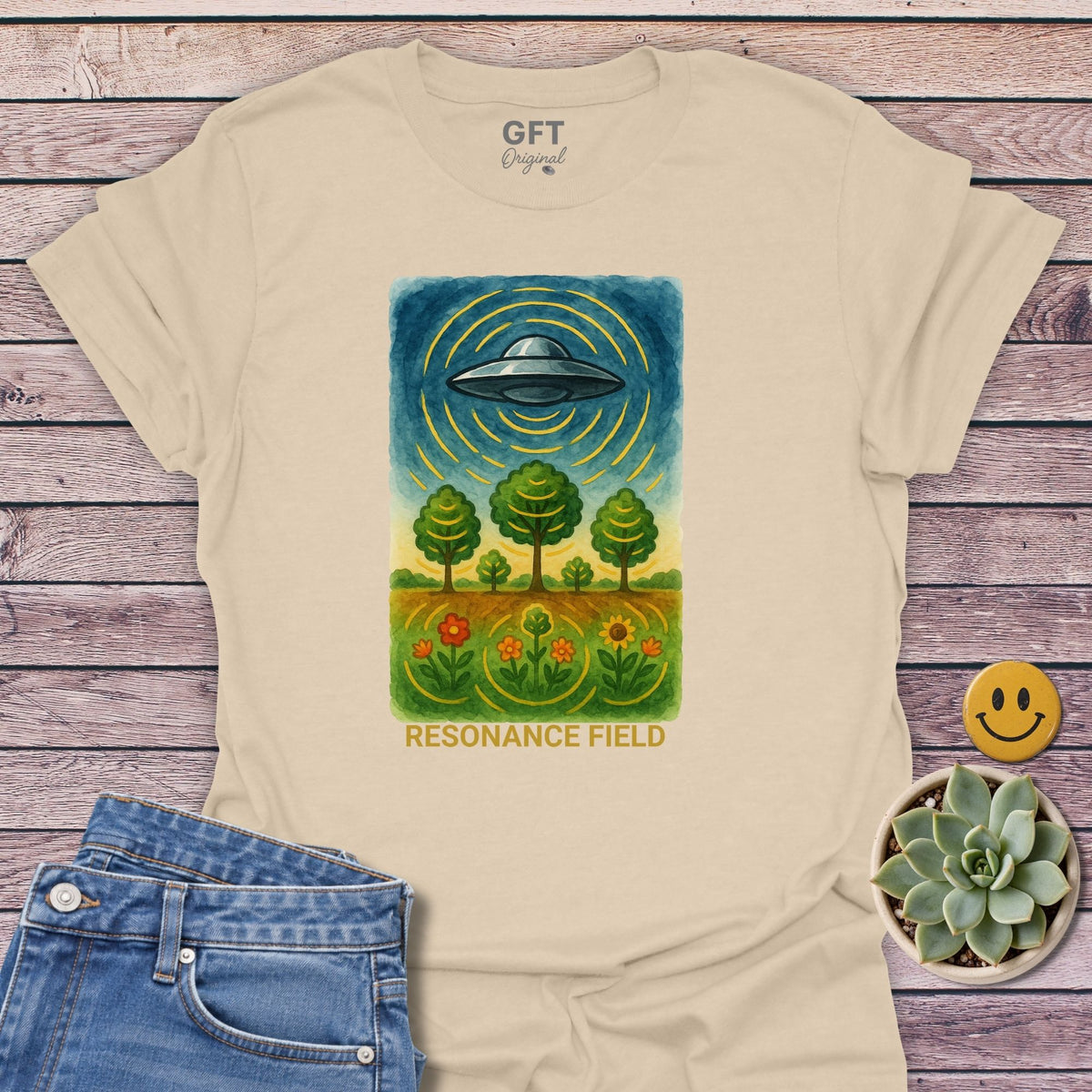 Resonance Field T-Shirt in Sand