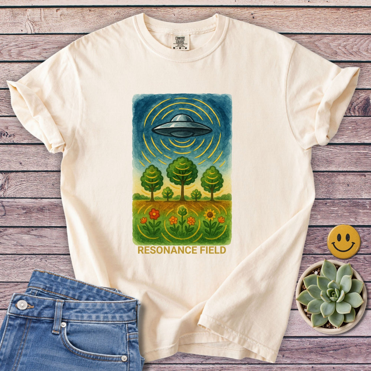 Resonance Field T-Shirt in Ivory