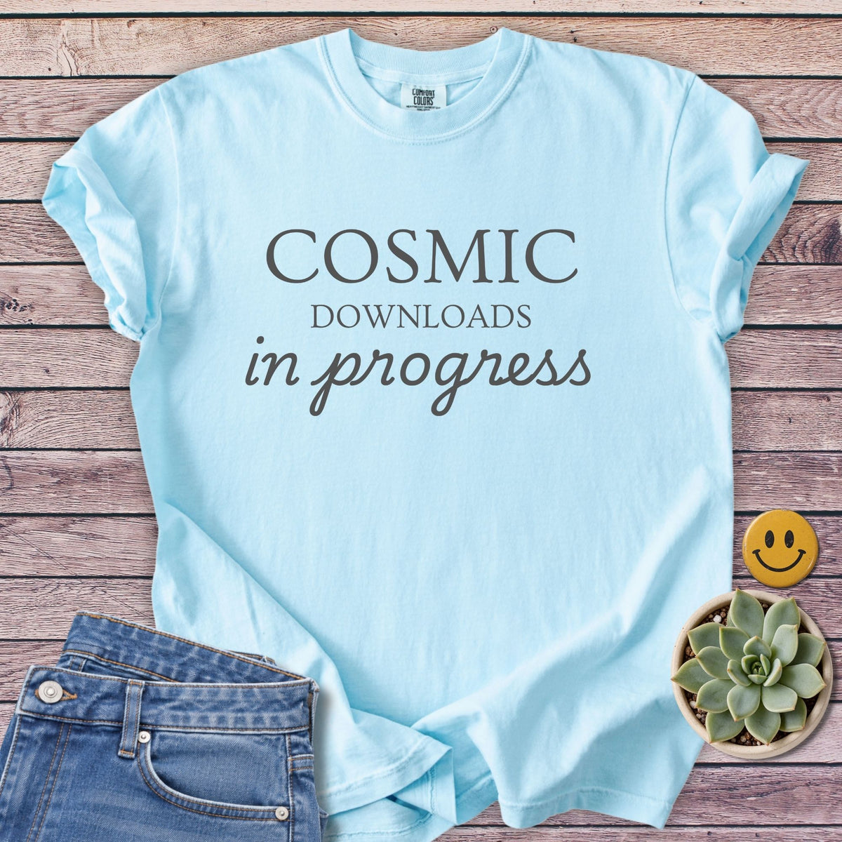 Downloads in Progress T-Shirt in Chambray