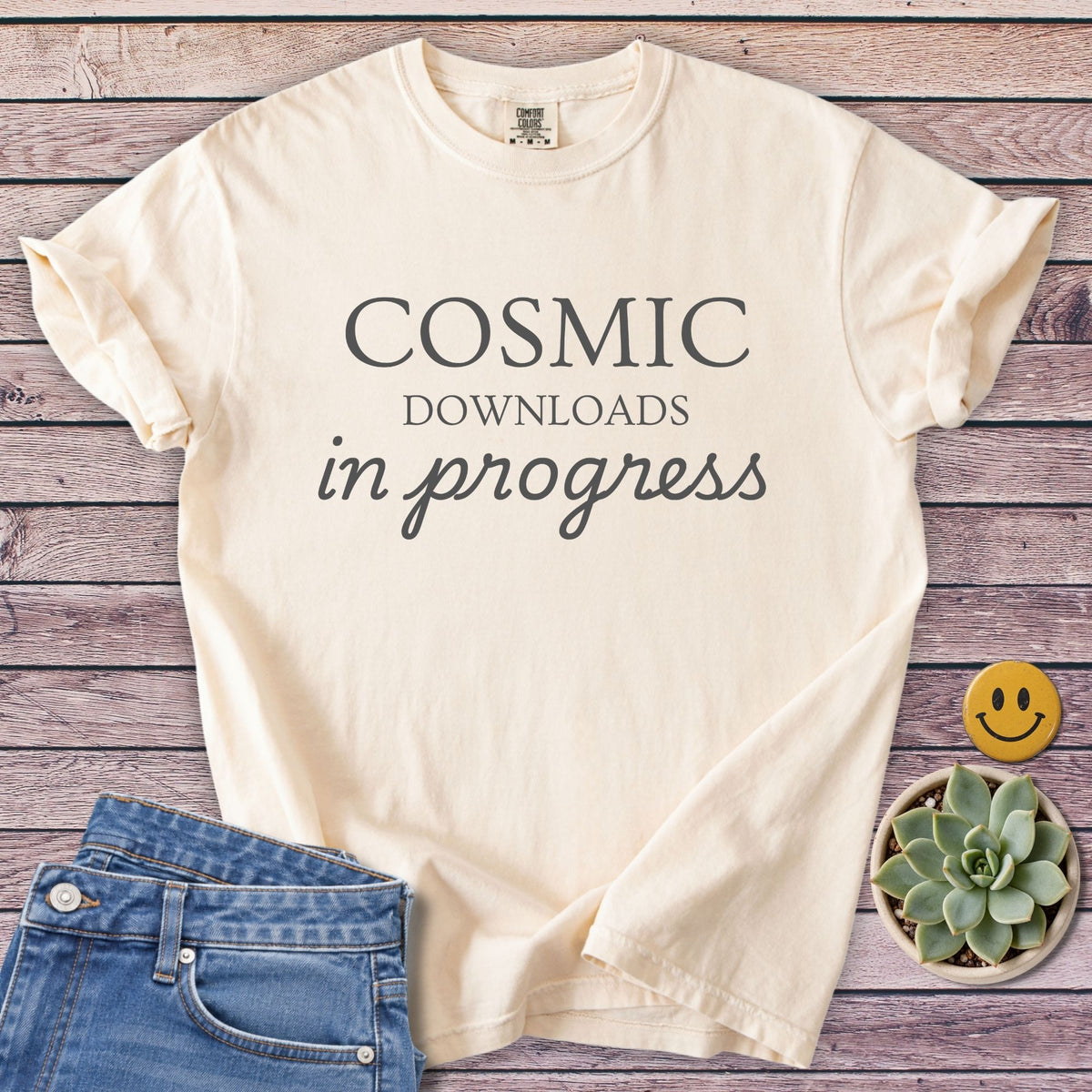 Downloads in Progress T-Shirt in Ivory