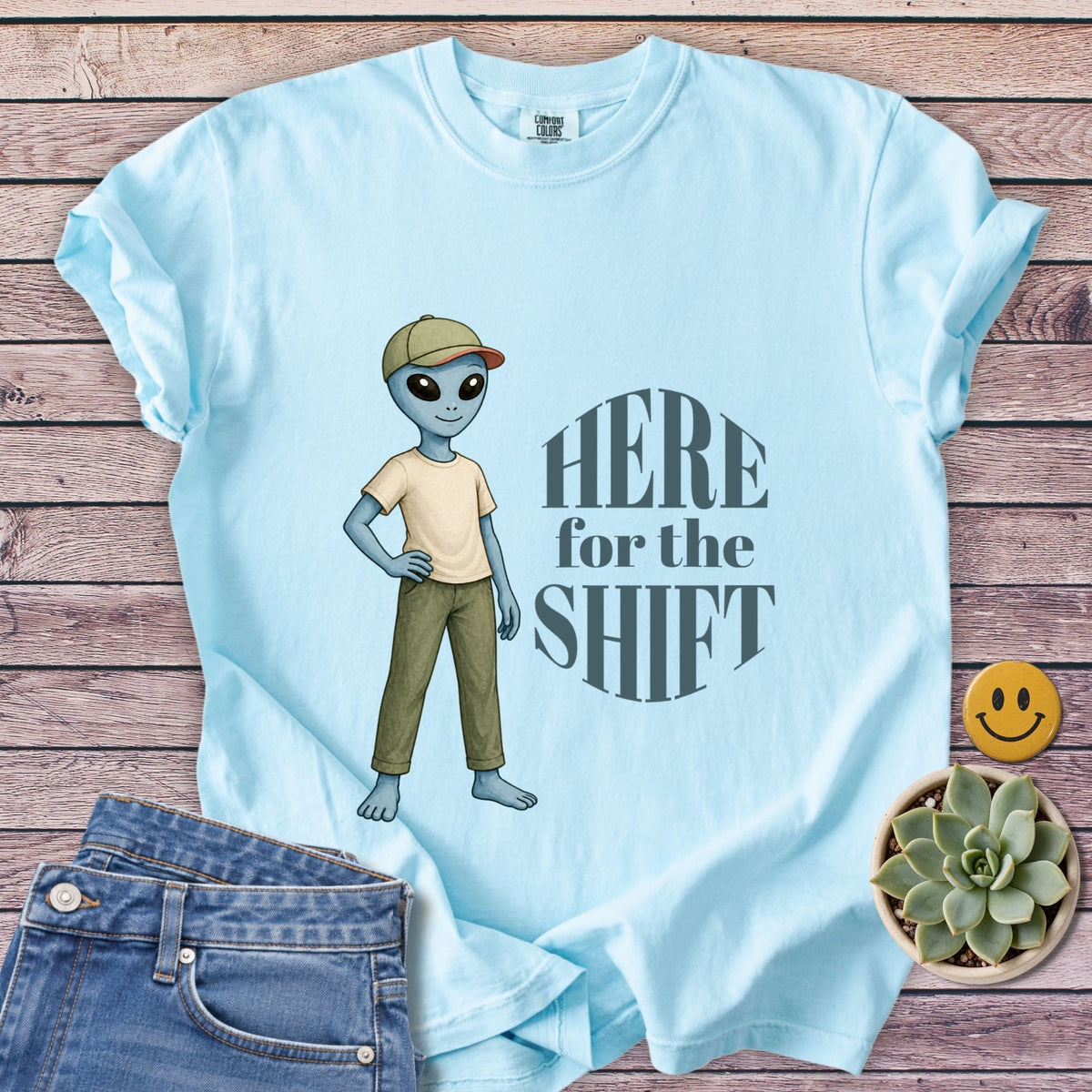Here for the Shift T-Shirt in Chambray