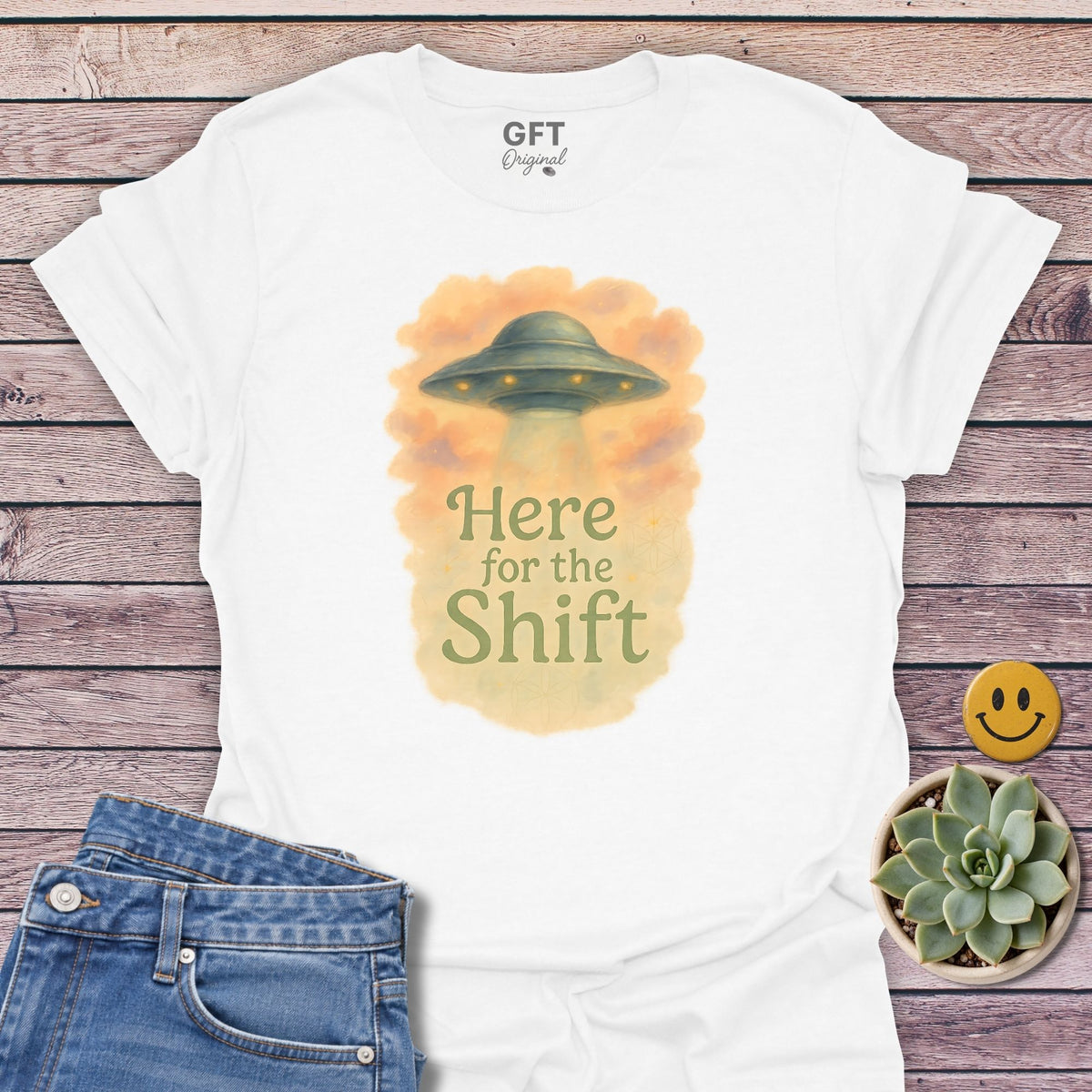 Here for the Shift UFO T-Shirt in White