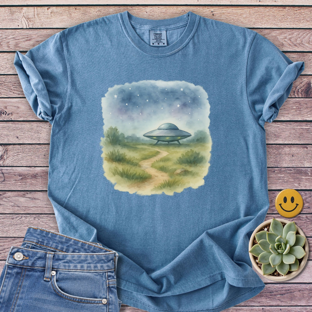Night Sky T-Shirt in Blue Jean