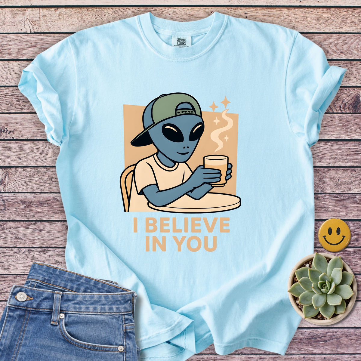 I Believe In You T-Shirt in Chambray