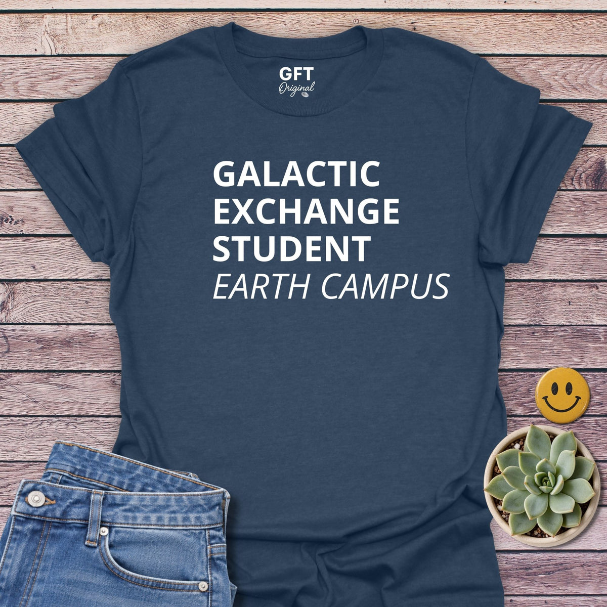 Galactic Exchange Student Classic Tee in Heather Navy