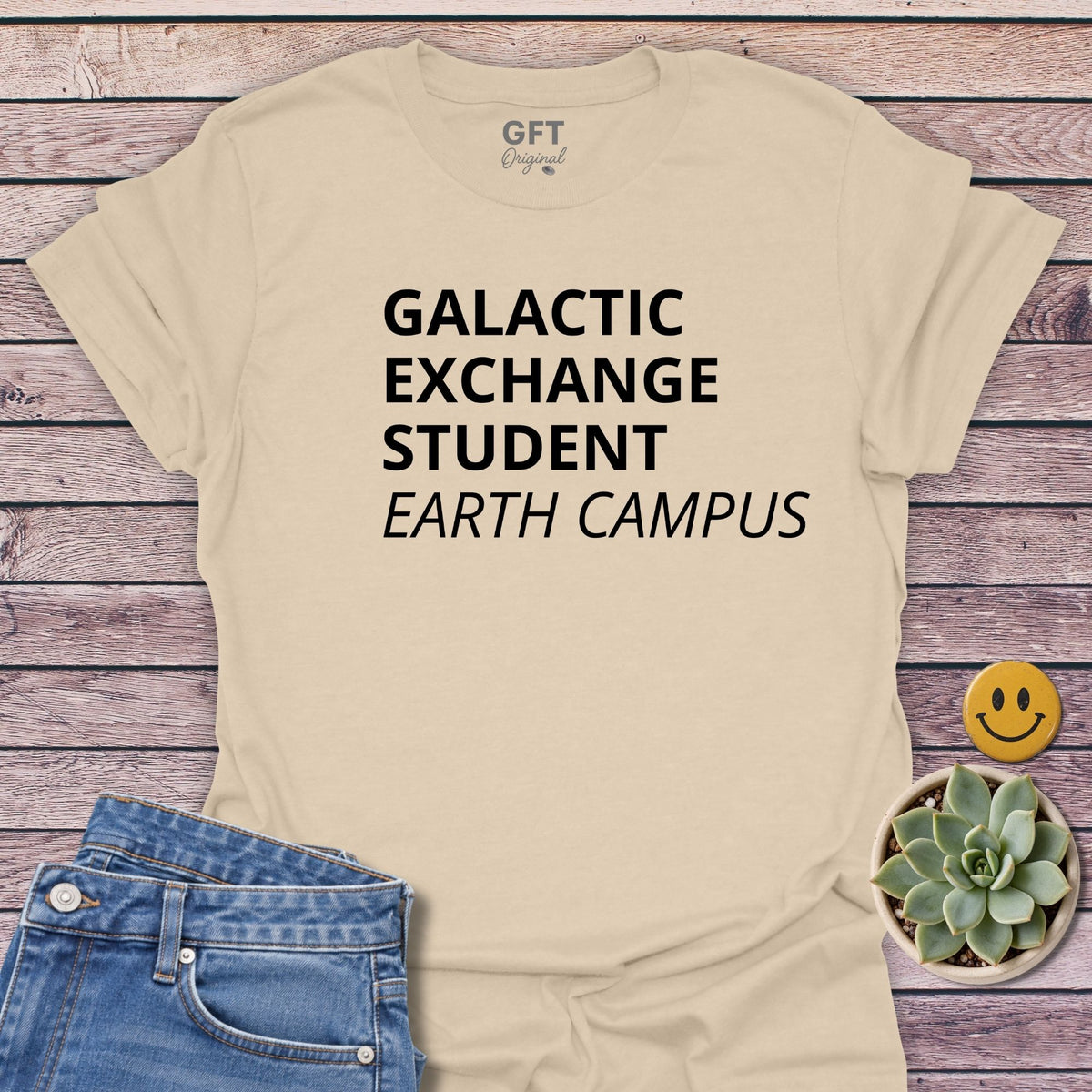 Galactic Exchange Student Classic Tee in Sand