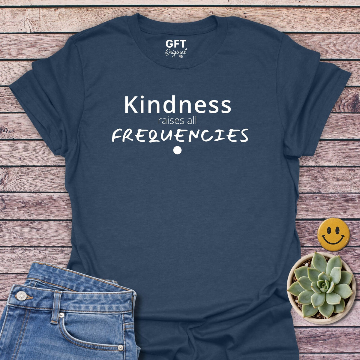 Kindness Raises All T-Shirt in Heather Navy