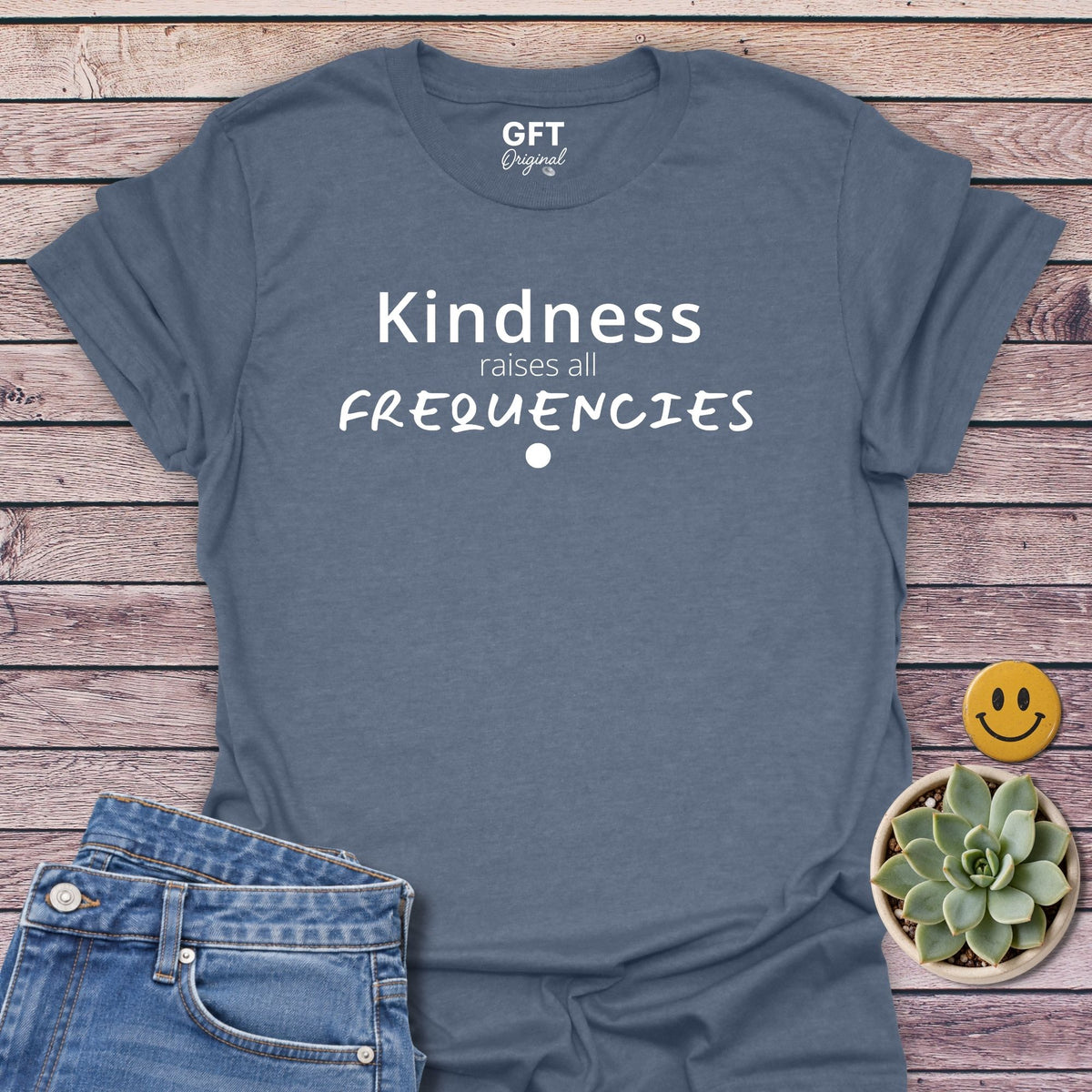 Kindness Raises All T-Shirt in Heather Indigo